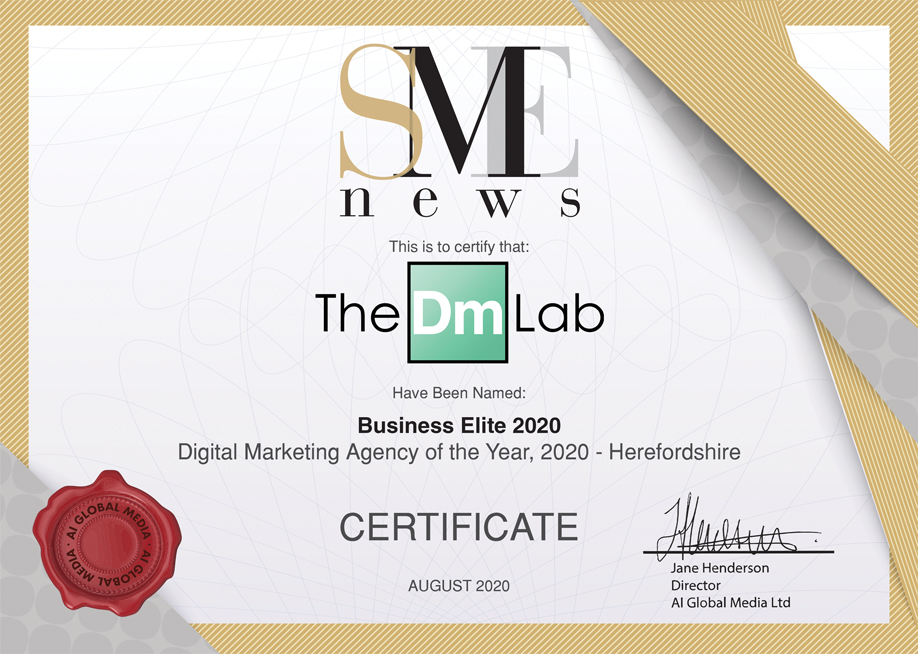 SME News Business Elite 2020 Certificate